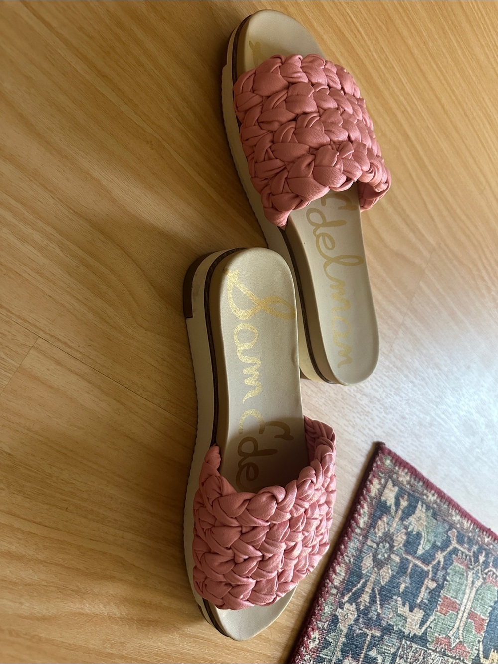 Sam Edelman Blush Pink Braided Slide Sandals - Picture 3 of 4